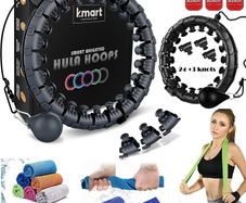 Smart Weighted Hula Hoop, Adjustable Fitness Exercise Weighted Hula Hoop - 27 Detachable Knots/Link