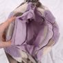 FredsBruder Lilac Purple Taupe Woven Patchwork Shearling Grain Leather Crossbody Bag Image 7