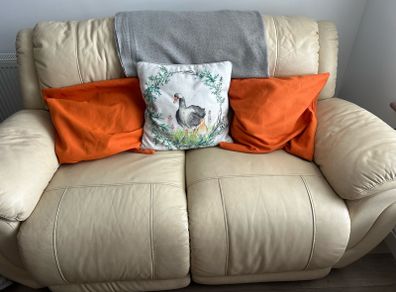 cream italian leather recliner