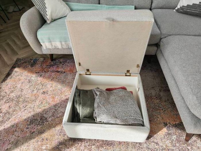 Grey storage footstool for sale