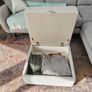 Grey storage footstool for sale Image 3