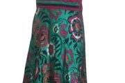Monsoon Ladies Green Fushia A Line  Floral Silk Blend Midi Dress Lined Uk 12 Including Post