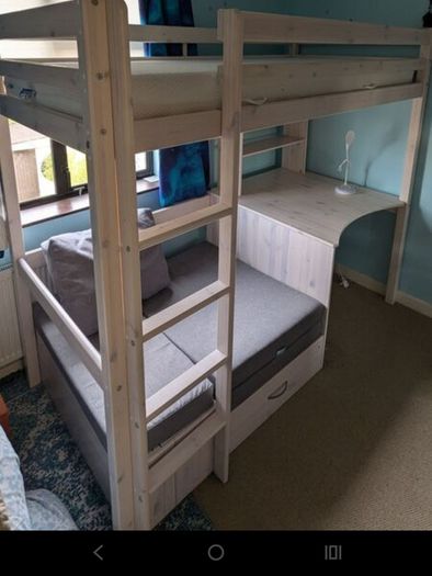 Bed with desk (high sleeper) for children