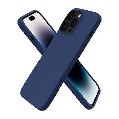 Liquid Silicone Case For Apple iPhone 14 Pro Max Luxury Thin Phone Cover Blue