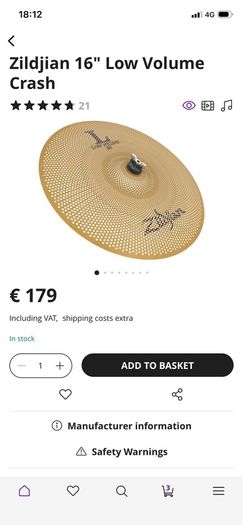Zildjian 16" Low volume crash