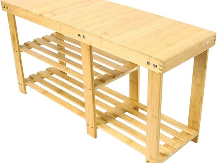 Bamboo Shoe Rack Bench 3 Tier Entryway Shoe Storage Organizer Shelf MULTIPLE COLOURS AVAILABLE (FREE POSTAGE)