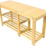 Bamboo Shoe Rack Bench 3 Tier Entryway Shoe Storage Organizer Shelf MULTIPLE COLOURS AVAILABLE (FREE POSTAGE) Image 4
