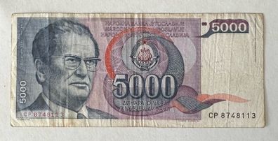 Jugoslavia 5000 Dinars 1985 Banknote