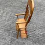 Vintage wooden doll high chair FROM THE 1930S featuring a built-in play tray with a wire bead Image 8