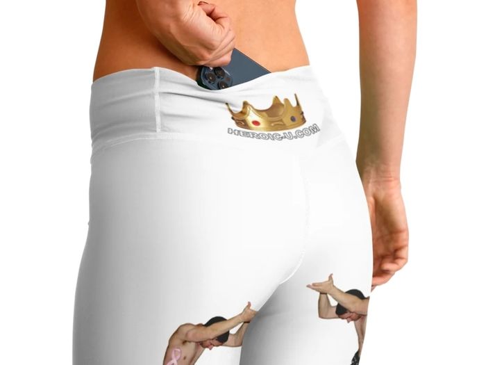 White, Viral Flare Leggings & Hidden Phone Pocket  , size 10