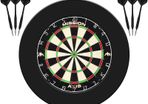 NEW SALE | Darts and Dartboard Complete Bundle Including Surround and Oche with 2 Sets of Darts, Black
