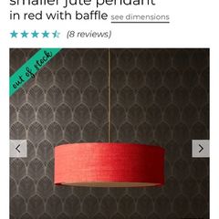 Pooky Jute Pendant Light in Red