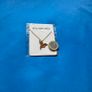 Hummingbird Pendant Necklace - Stainless Steel with Red Epoxy Inlay Image 2