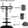 TV Floor Stand with 3 Tempered Glass Shelves for 30-65 inch LED OLED LCD Plasma Flat Curved Screens Height Adjustable Max. VESA 600x400mm up to 40KG Image 2