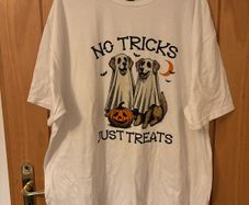 Dog T-Shirt | Ghost Shirt | No Tricks Just Treats T-Shirt