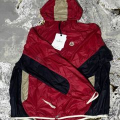 Moncler Tri-Color Windbreaker Jacket XXL Red/Navy/Beige
