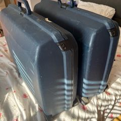 2 American tourist hard shell suitcases