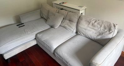 2 Couches )Grey Corner Sofa and 2 Seater