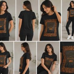 Women's Black Graphic T-Shirt "C'est Magnifique