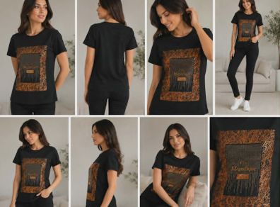 Women's Black Graphic T-Shirt "C'est Magnifique