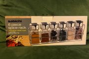 Sabichi 6 Piece Spice Rack and Jars