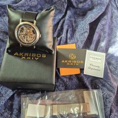 Akribos XXIV Skeleton watch for men