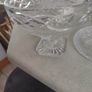 REAR  vintage GALWAY trinity knot  large Vintage Cut crystal pedestal bowl, heavy lead crystal and lid Image 3