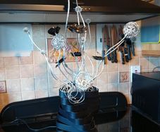 Black and silver decorative lamp