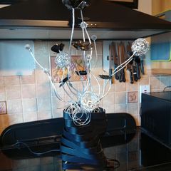 Black and silver decorative lamp