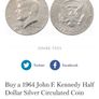 1964 Kennedy half dollar coin in a mounted pendant Image 4