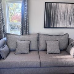 Grey 3-Seater Sofa & Matching Ottoman