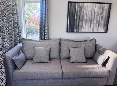 Grey 3-Seater Sofa & Matching Ottoman
