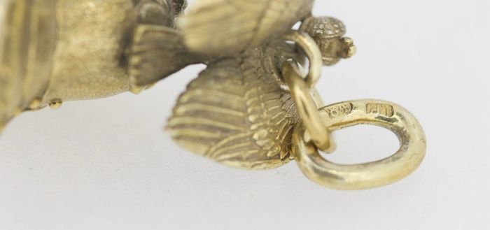 Faberge silver gilt egg form pendant circa 1908