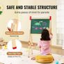 Art Easel for Kids 3-in-1 Wooden Double-Sided Kid's Art Easel with Magnetic Whiteboard, Chalkboard & Paper Roll, Adjustable Standing Drawing Board with Painting Accessories for Boys and Girls Image 6