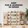 Toy Storage Organizer with 6 Shelves and 12 Bins, Bookshelf/Bookcase, Kids Bin Shelf, Toys Box for Playroom Organization for Bedroom & Room Decor, White, 52.3" W Image 6