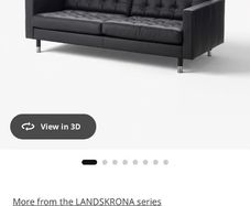 Ikea landskrona 2 Seater & 3 Seater Sofa Set Black