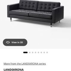 Ikea landskrona 2 Seater & 3 Seater Sofa Set Black