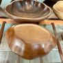 Vintage Carved Acacia Wood Shell Bowl Set 7 Pc Serving Salad Snack Nesting Image 4