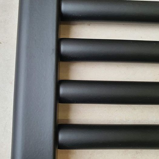 Black Straight Heated Towel Rail W500mm x H800mm Flat Central Heating Towel Radiator (FREE POSTAGE)