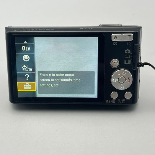 Sony DSC-W730 16.1MP Digital Camera Black Tested - Full Kit