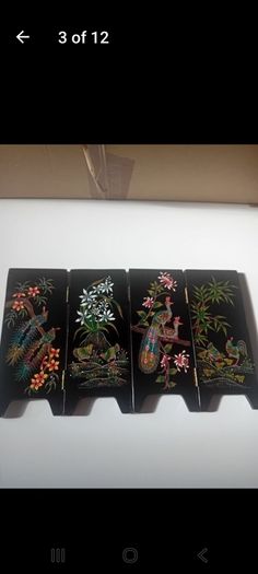 Antique oriental folding screen