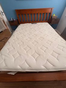 Solid Wood Bed Frame + Mattress