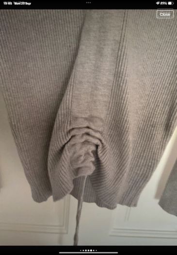 jumper Bnwt grey vneck long sleeve grey drawstring detail jumper m/l