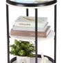 Industrial Nordic End Table, 3-Tier Round Side Table with Storage Shelf Edge Protection Tray, Sturdy Metal Frame Coffee Table Bedside Table for Living Room Bedroom Small Spaces MULTIPLE COLOURS AVAILABLE (FREE POSTAGE) Image 2
