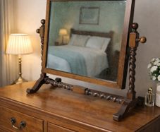 Antique Mirror - Jacobean Revival Barley Twist Oak Dressing Mirror