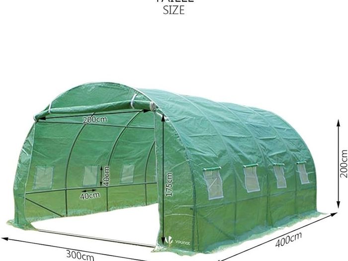 Polytunnel Greenhouse 4x3x2m  Poly Tunnels Gardening Walk In Pollytunnel Tent with Steel Frame