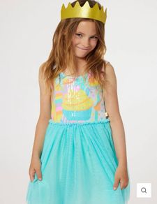 Billieblush blue girls sequin sleeveless tulle dress Age 4 BNWT
