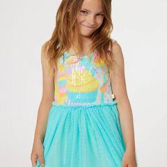 Billieblush blue girls sequin sleeveless tulle dress Age 4 BNWT