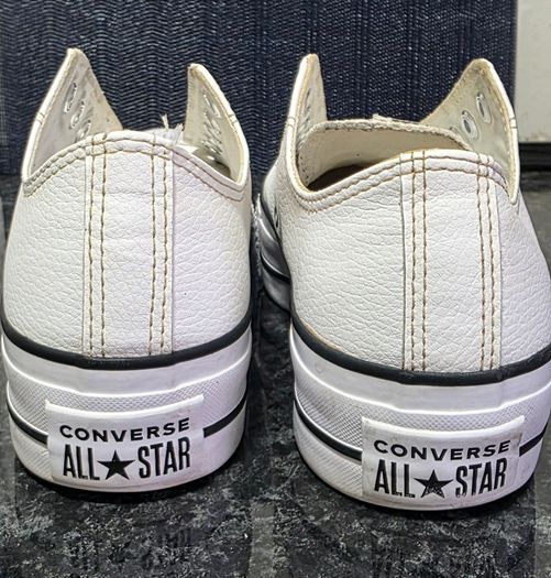 Converse All Star platform leather white