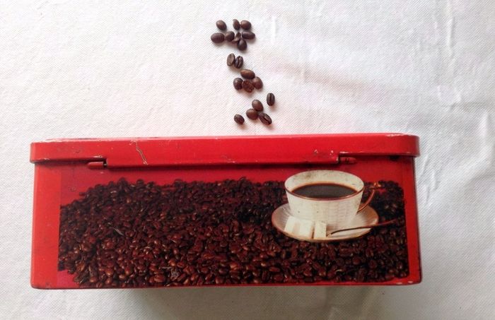 Vintage Collector French Tunisian Coffee Metal Box